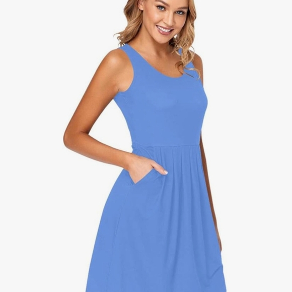 Wneedu Blue Sleeveless Dress - Picture 2 of 10